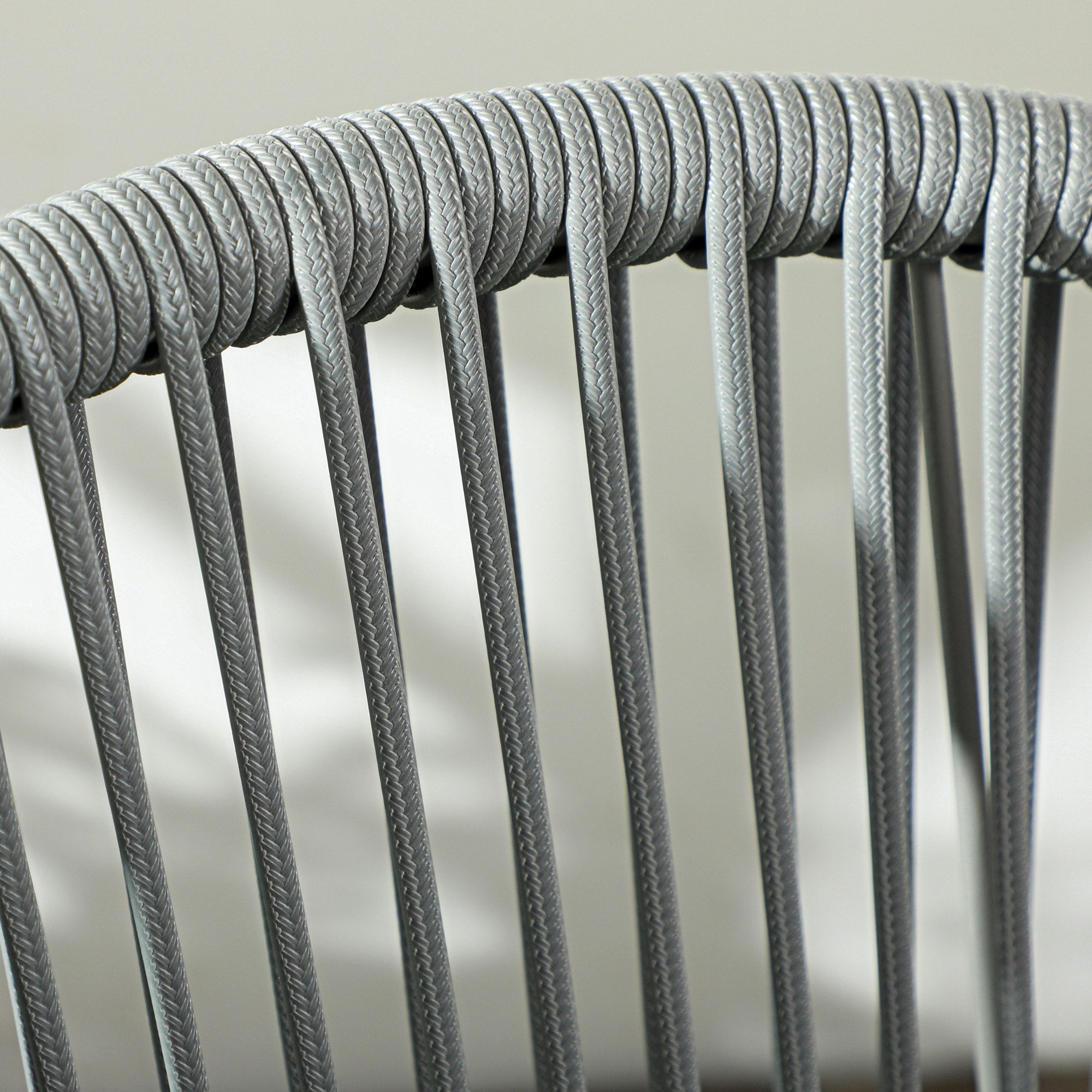 Conjunto de Jardín Exterior de 3 Piezas Juego de 2 Sillas y Mesa de Ratán con Cojines Acolchados y Encimera de Vidrio para Balcón Terraza Gris