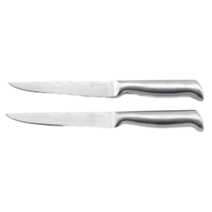 2 couteaux à steak argent 25cm - "nouvelle vague