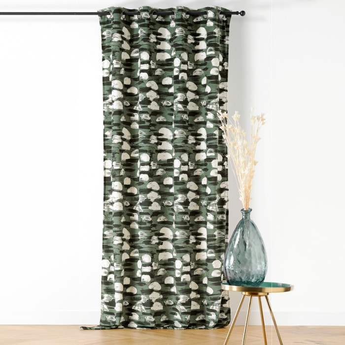 Rideau à Oeillets Paysage Abstrait - Vert