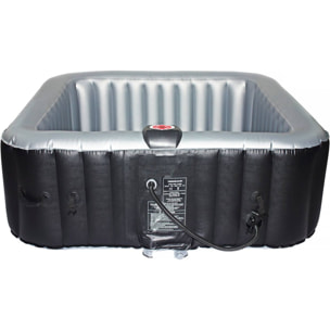 Spa gonflable avec cercle flottant LED "Nice" - 6 places - Gris/Noir