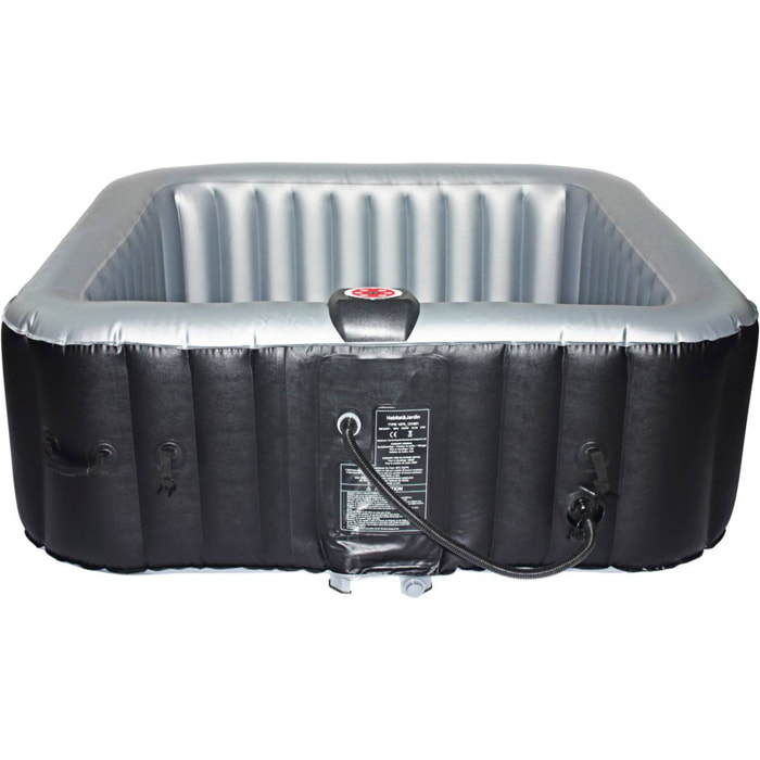 Spa gonflable avec cercle flottant LED "Nice" - 6 places - Gris/Noir