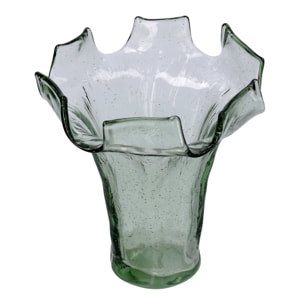 Vaso in vetro verde cm ø19h22