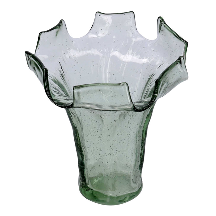 Vaso in vetro verde cm ø19h22