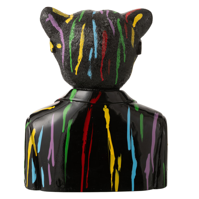 J-Line Léopard Tâches de Peinture décoratif - polyrésine - noir/multicolore