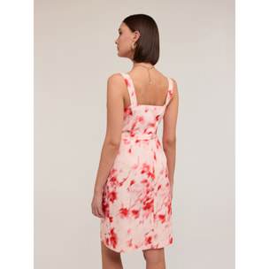 Motivi - Vestido bustier estampado chino - Rojo