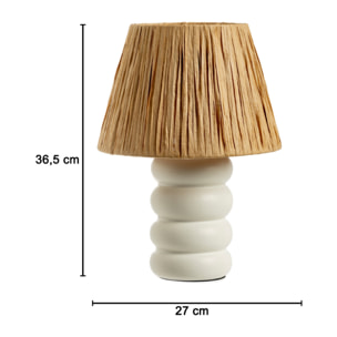 Lampada Da Tavolo Comodino Ricaricabile Accensione On/Off Modello Atene Big Bianco