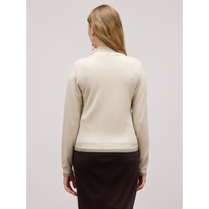 Oltre - Cardigan with lurex edge - Beige