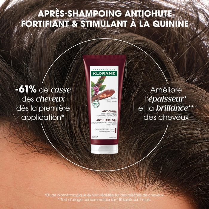 Quinine Bio - Lait Après-shampooing fortifiant Pour Cheveux fatigués et sujets à la chute 200ml