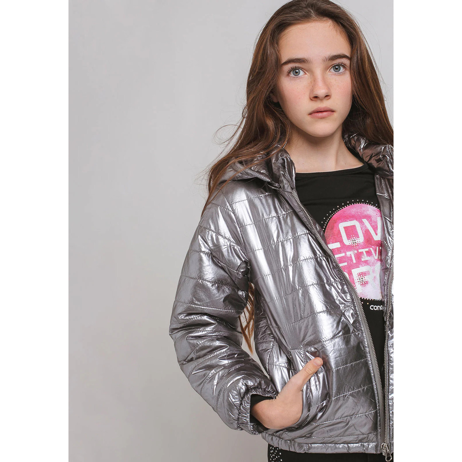 Anorak color canna di fucile da ragazza