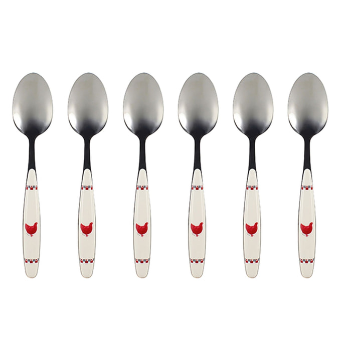 Lot de 6 cuillères de table en acier inoxydable  GALLINA