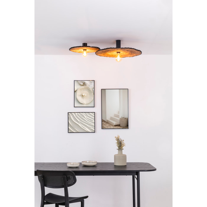 COSTAS 600 H140 Aplique/plafón negra/ratán