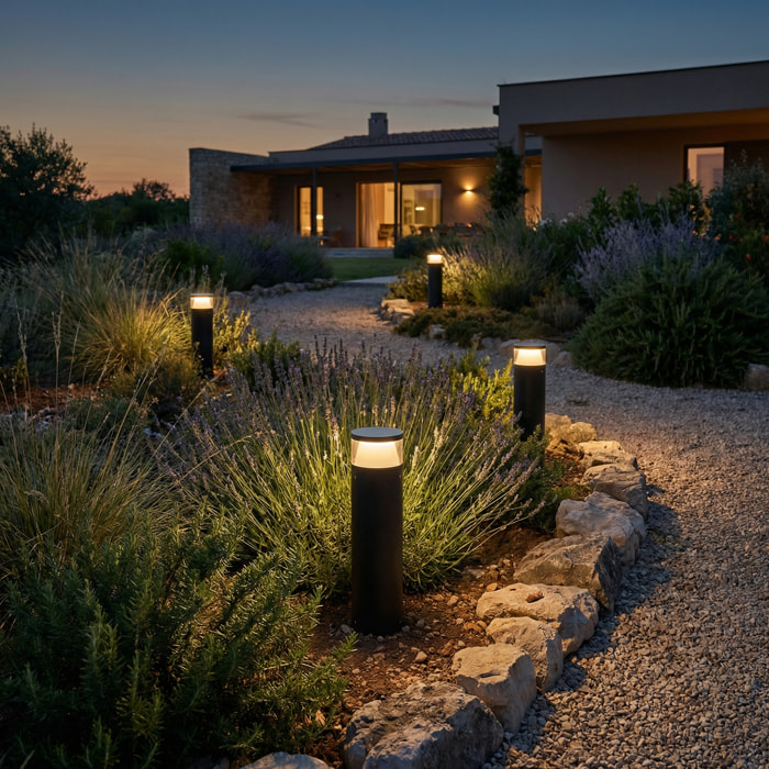 LEDS C4 Baliza Ip66 Dan Led 8.9.,W Sw 3000-4000K On-Off Gris Urbano 439Lm