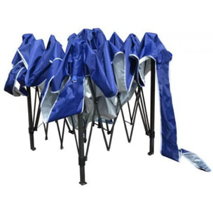 Gazebo richiudibile 3x3 pieghevole a fisarmonica automatico mercato tenda con sacca colore blu