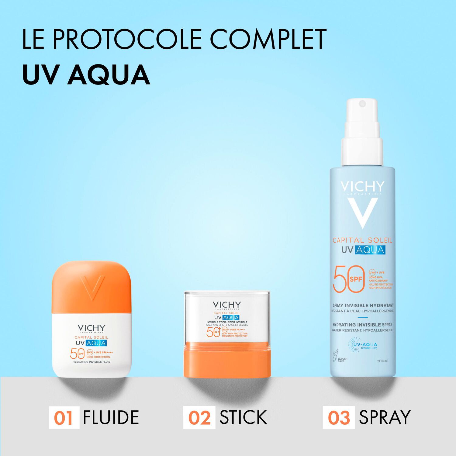 Capital Soleil UV-Aqua SPF50 - Spray Hydratant Invisible Resistant a l'Eau 200 ml