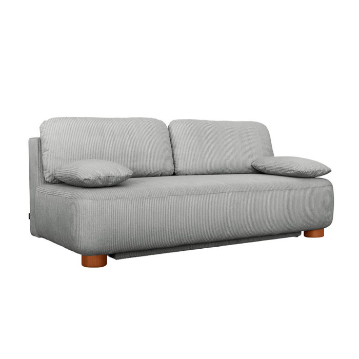 Banquette convertible 3 places velours côtelé avec coffre SELMA