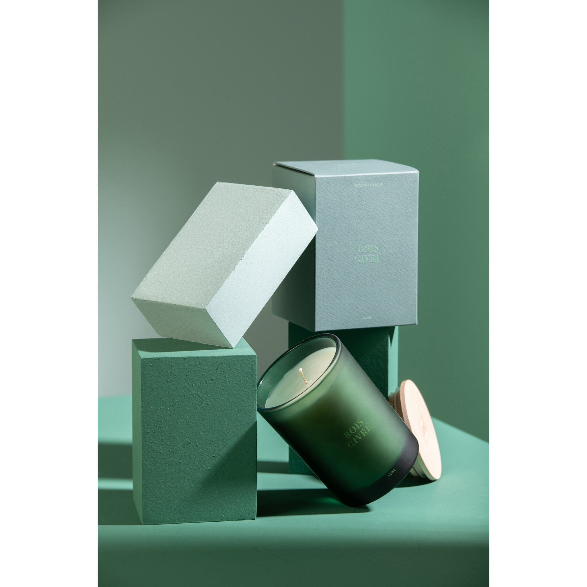 J-Line bougie parfumée Accords Essentiels - Bois Givré - vert - 38H