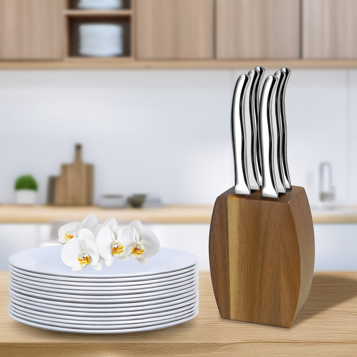 Virgule - Blocco di 6 coltelli da bistecca