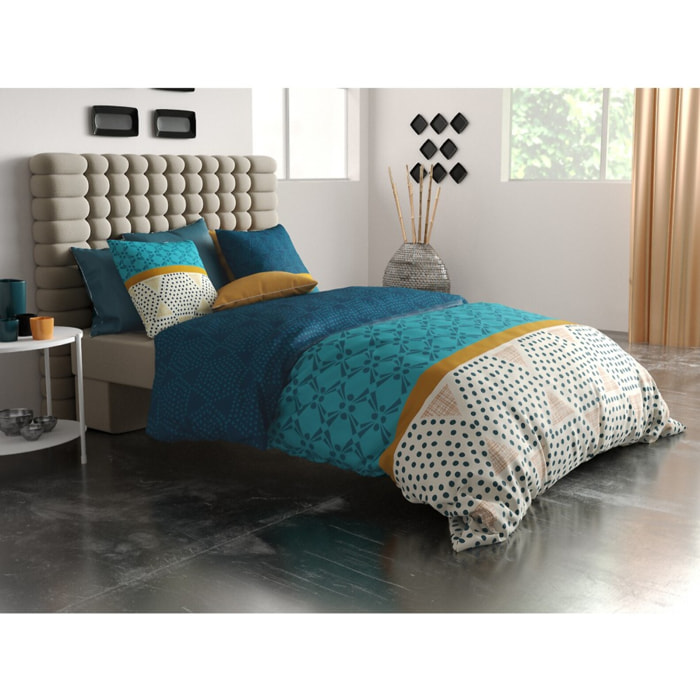 Parure housse de couette coton canard