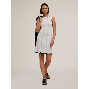 Motivi - Vestito in maglia punto mosso - Bianco