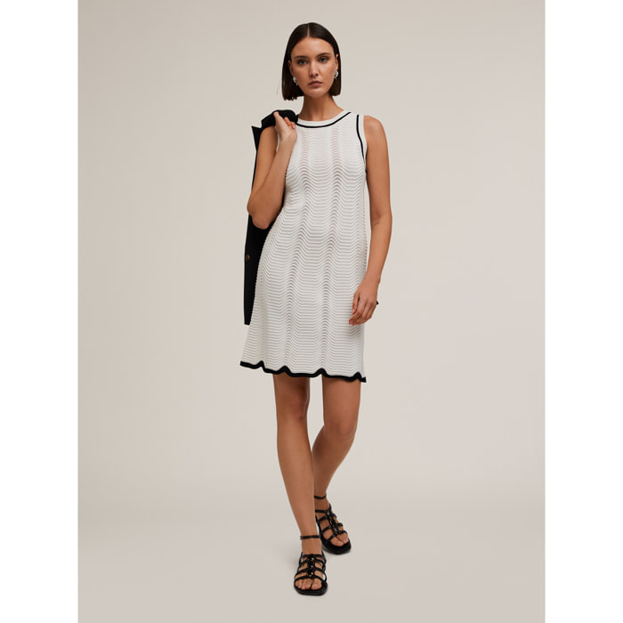 Motivi - Vestito in maglia punto mosso - Bianco