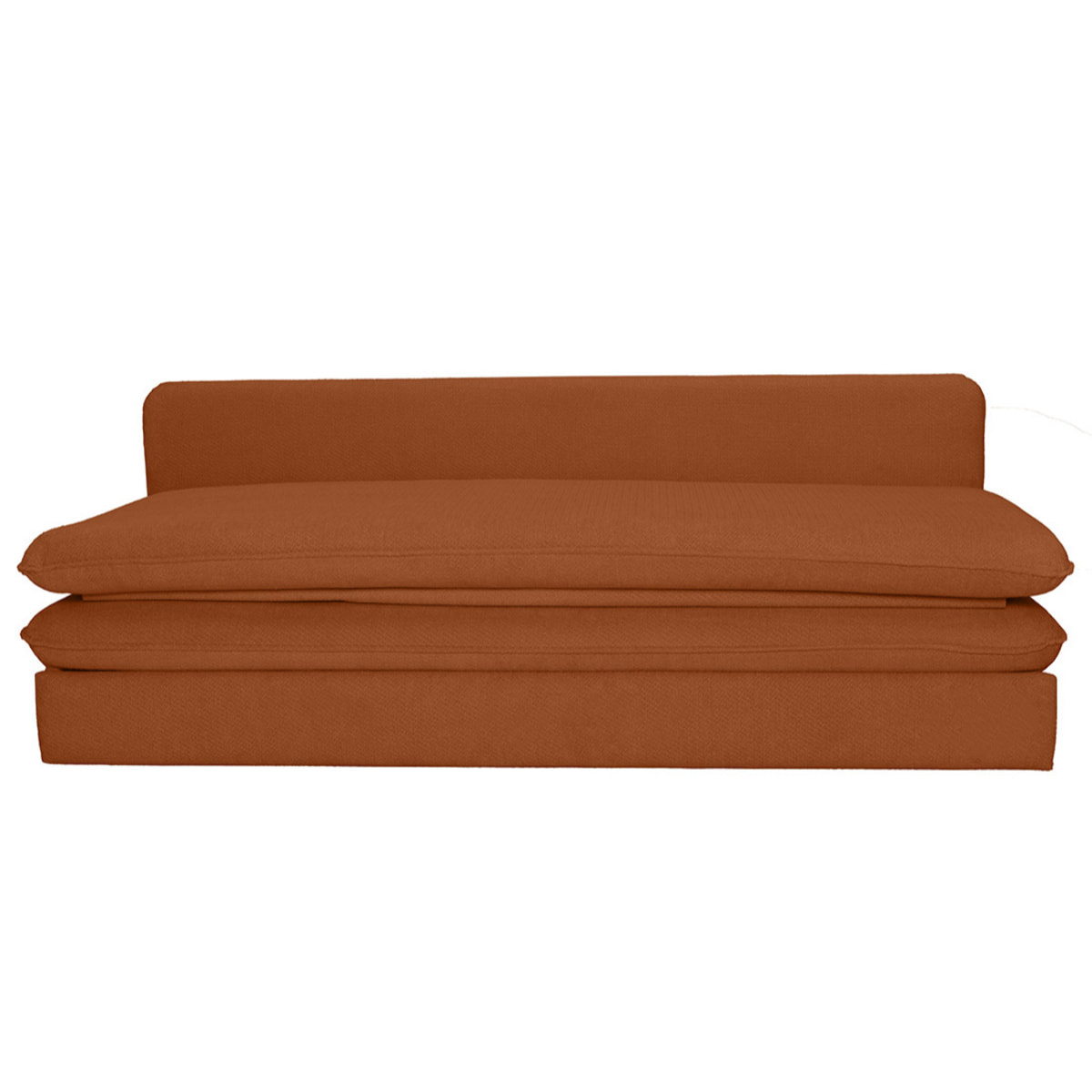 Ysal - canapé 3 places convertible déplimousse en velours texturé - Terracotta