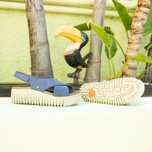 Sandalia de cuña 1574 NOBUCK CREAM-CARAMELO/BRIGHTON color Cream-caramelo