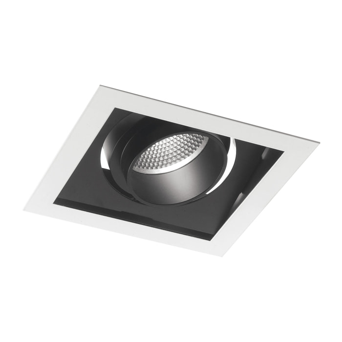 Incasso LED APOLLO antiriflesso in bianco e nero con luce spot orientabile 30W 3000K (luce calda)