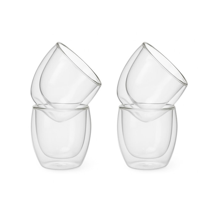 4 Tasses à Expresso - Double Paroi - 80 ml
