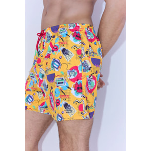 Costume da bagno medio giallo chiaro con stampa retrò Sockarrats