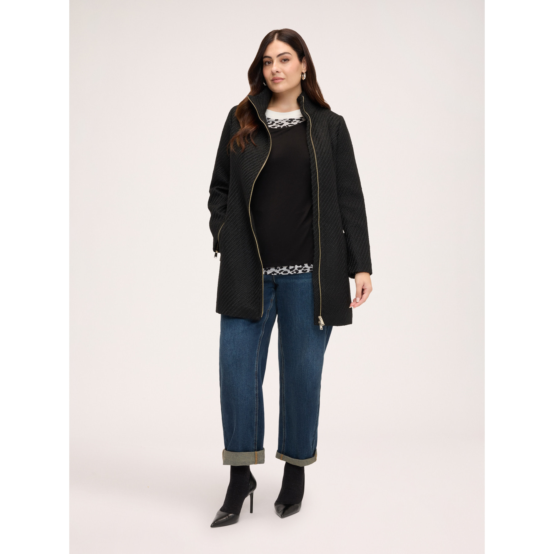 Fiorella Rubino - Cappotto con chiusura a cerniera - Nero