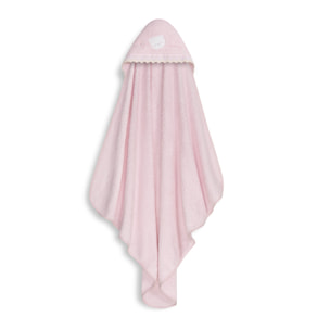 Capa Baño 1X1 Mod Carita Oso Baby Guipur+ Gorro Rosa