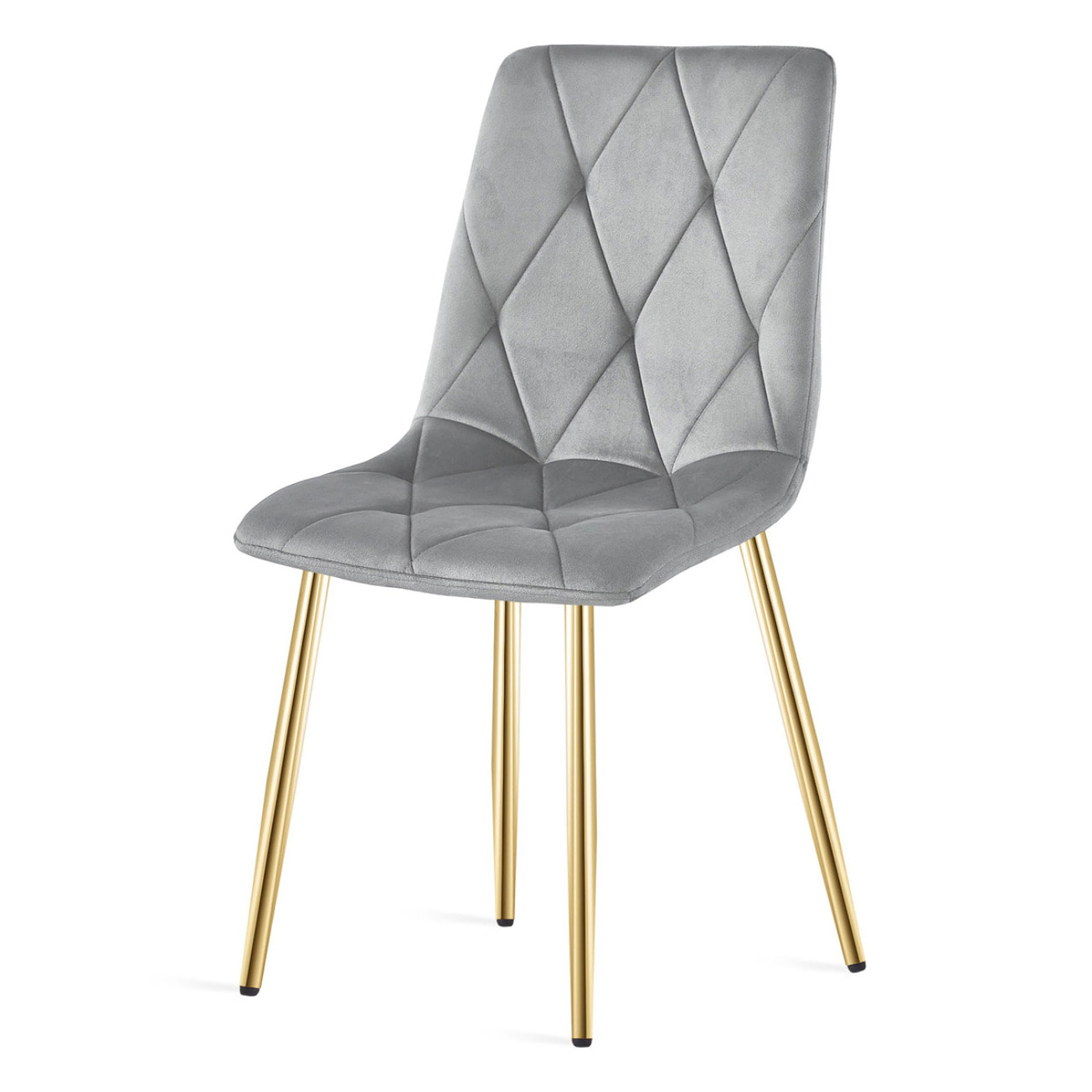 Sedia Libra in Velluto Grigio Chiaro con Gambe Oro
