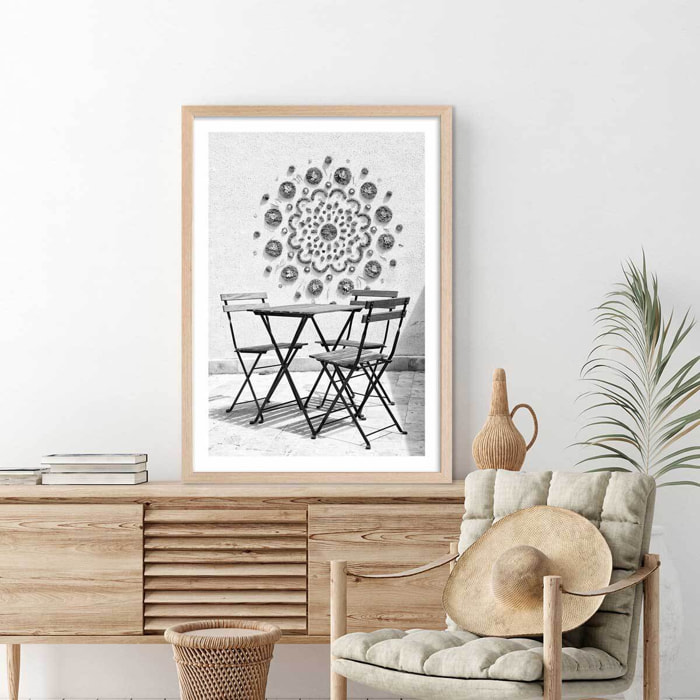 Affiche pause détente Affiche + cadre en bois - Chêne