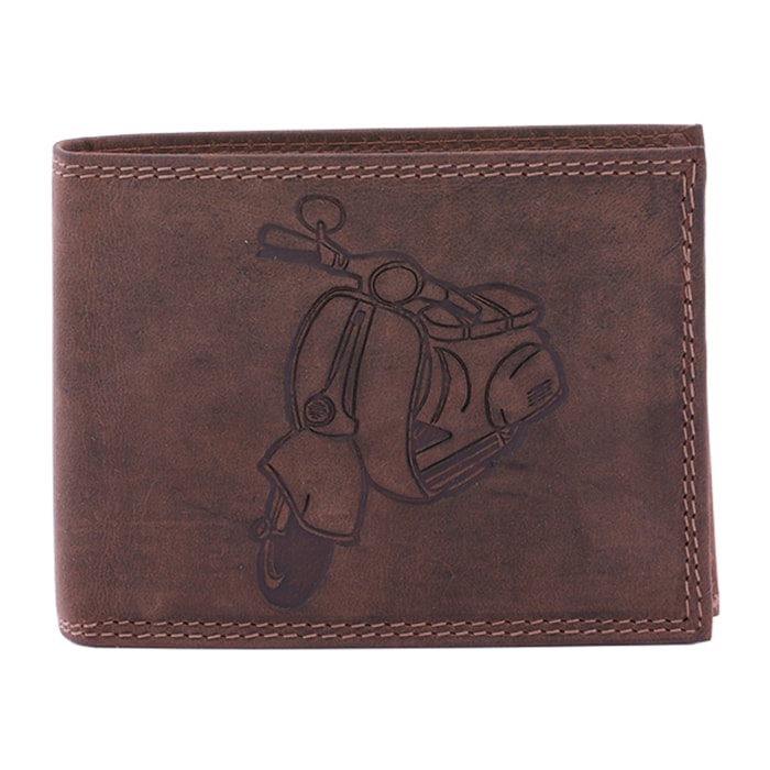 Portafoglio  da uomo In Vera pelle Made in Italy 9,5x12,5x2,5 cm