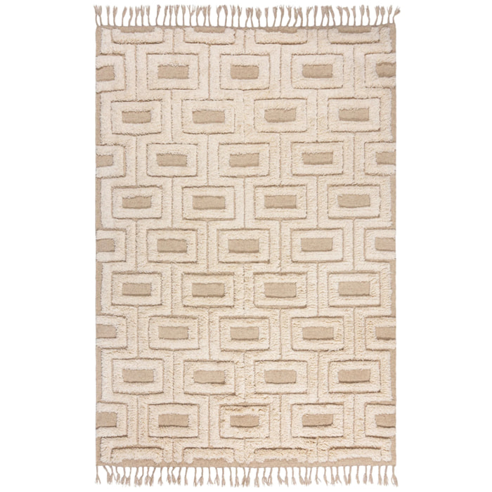 Tapis shaggy en laine GREEK KEY