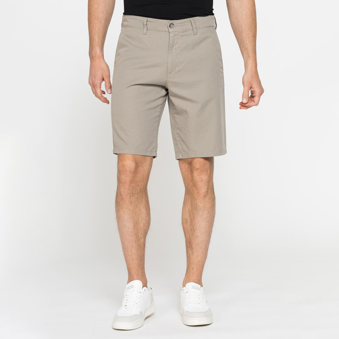 PANTALONE CORTO CHINO IN LEGGERA GABARDINA DI COTONE