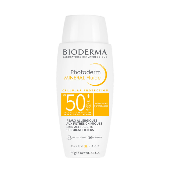 Photoderm Mineral - Fluide Pour Peaux Allergiques aux Filtres Chimiques - SPF50+ 75G