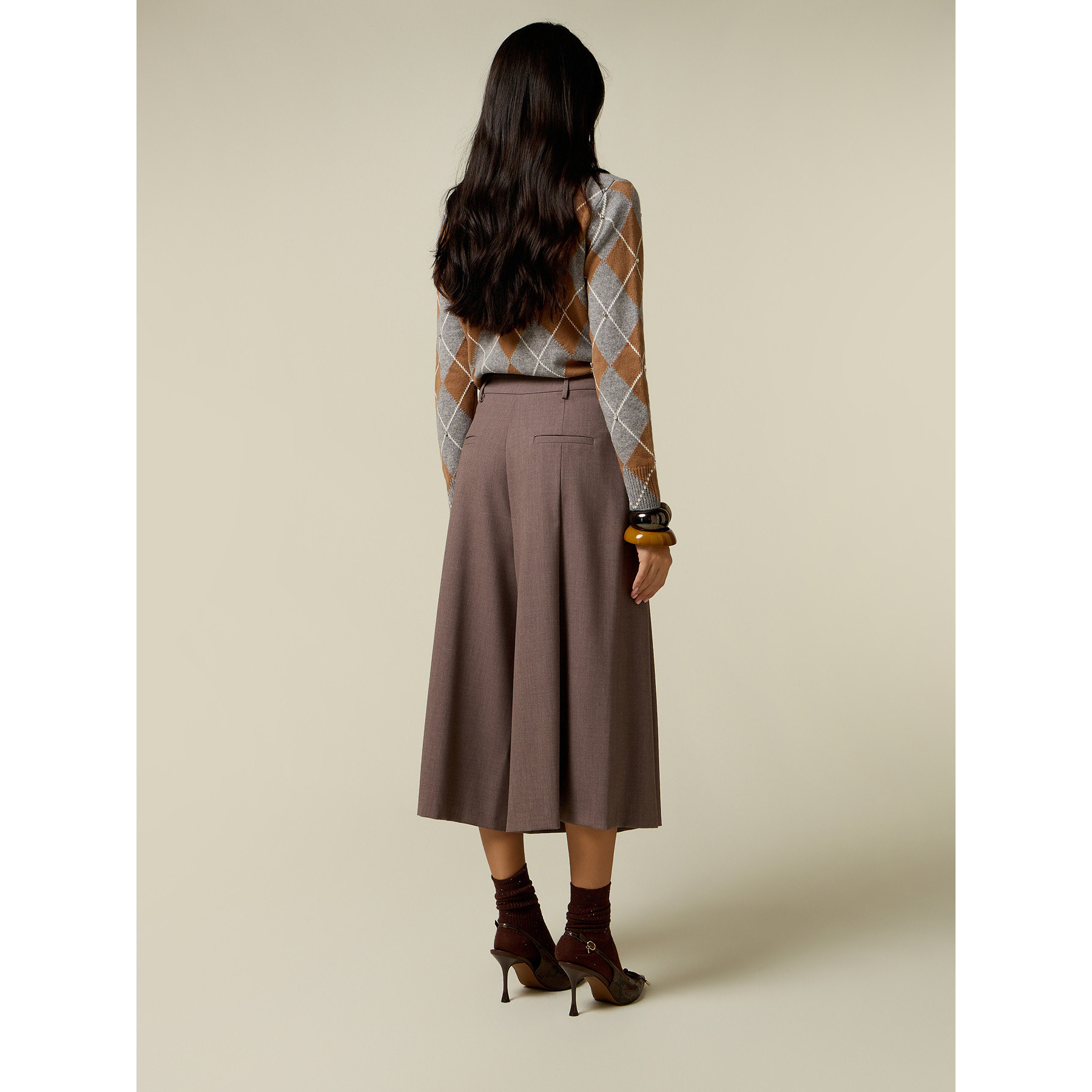 Oltre - Gonna pantalone con pieghe - Grigio