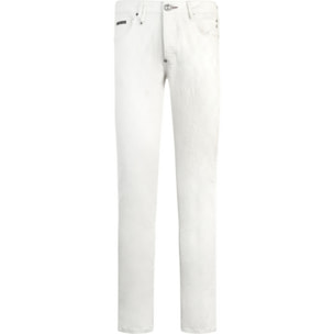 PHILIPP PLEIN Super Straight Cut Jeans Embroidery Monogram
