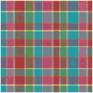 Nappe pur coton motif jacquard multicolore Mille wax cocktail