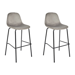 Chaise De Bar Giulia Gris - Lot De 2
