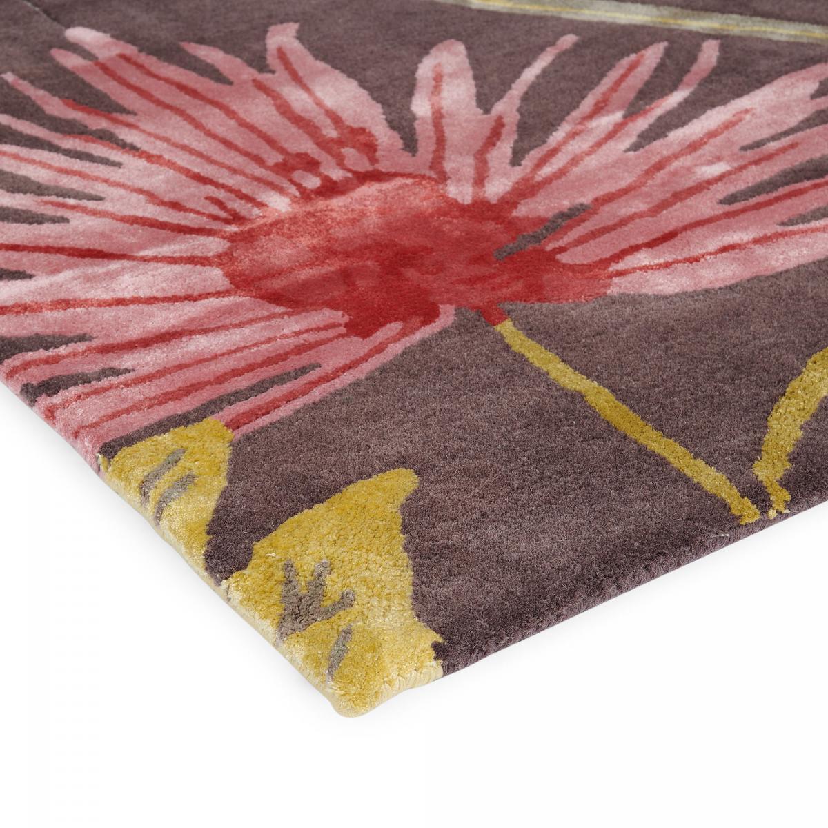 Tapis salon et chambre fait à la main en laine motif floral OLIL