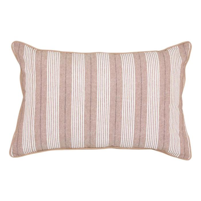 Coussin Groove 58x38cm rayé beige lin