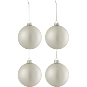 J-Line boule de Noël - mat argent - medium - boîte de 4