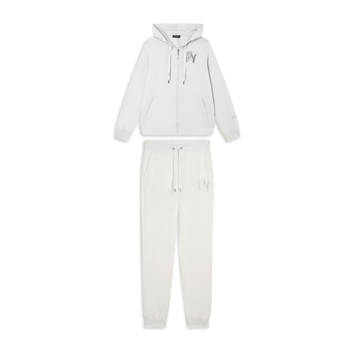 Tuta donna in French Terry Modal con zip e cappuccio