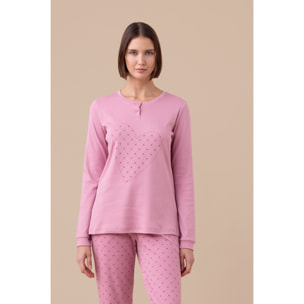 Pigiama donna in jersey invernale articolo cuore. Noidinotte
