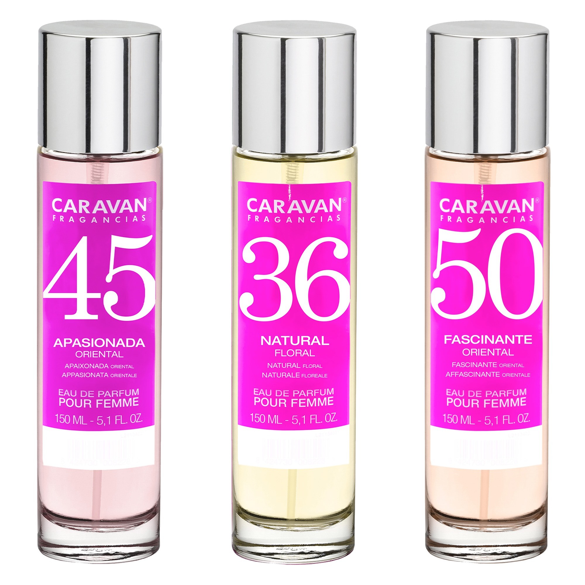 3x caravan perfume de hombre nº45 nº36 nº50 - 150ml.