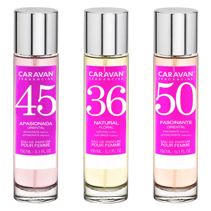 3x caravan perfume de hombre nº45 nº36 nº50 - 150ml.
