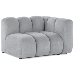 Debbie - module d'assise droit en tissu texturé - Gris