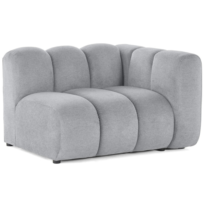 Debbie - module d'assise droit en tissu texturé - Gris